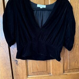 Anthropologie Peter Som Black Velvet Women's Top